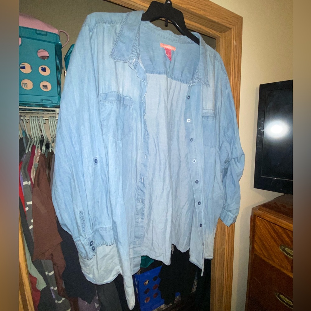 Woman Within Denim Button Up